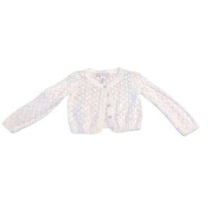 First Impressions Baby Girl White Open Knit Cardigan Sweater 6-9 Months